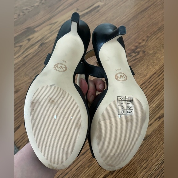 Michael Michael Kors | Black Stiletto Slingback Heels Open Toe Criss-Cross Sz 10 - Picture 6 of 7